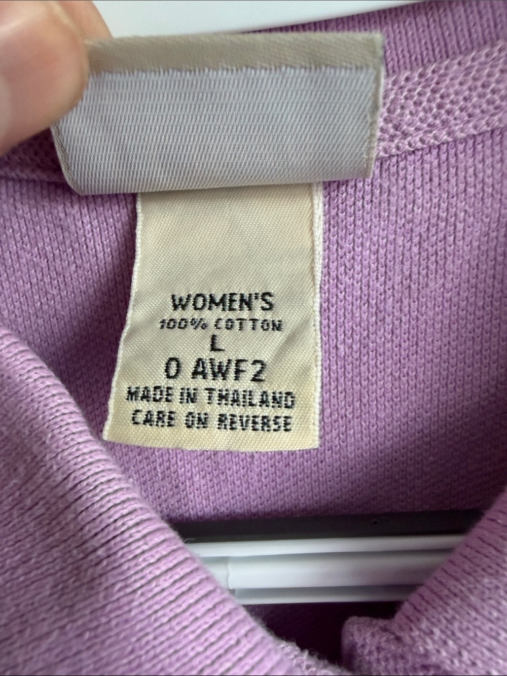 L.L.Bean Women’s Long Sleeve Polo Shirt Large Lavender Pink 100% Cotton Casual - Picture 7 of 15
